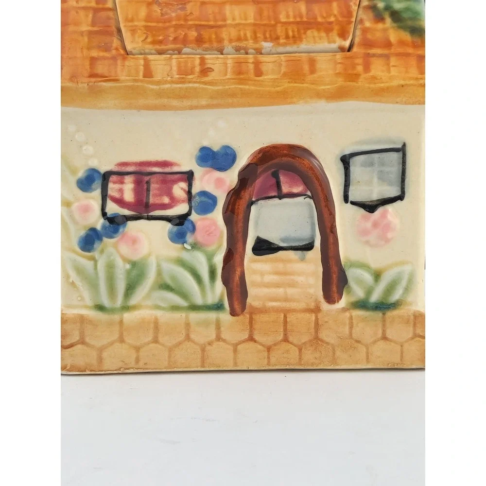 Teapot Thatched‎ Roof Cottage House Hand Painted Vintage Japan
